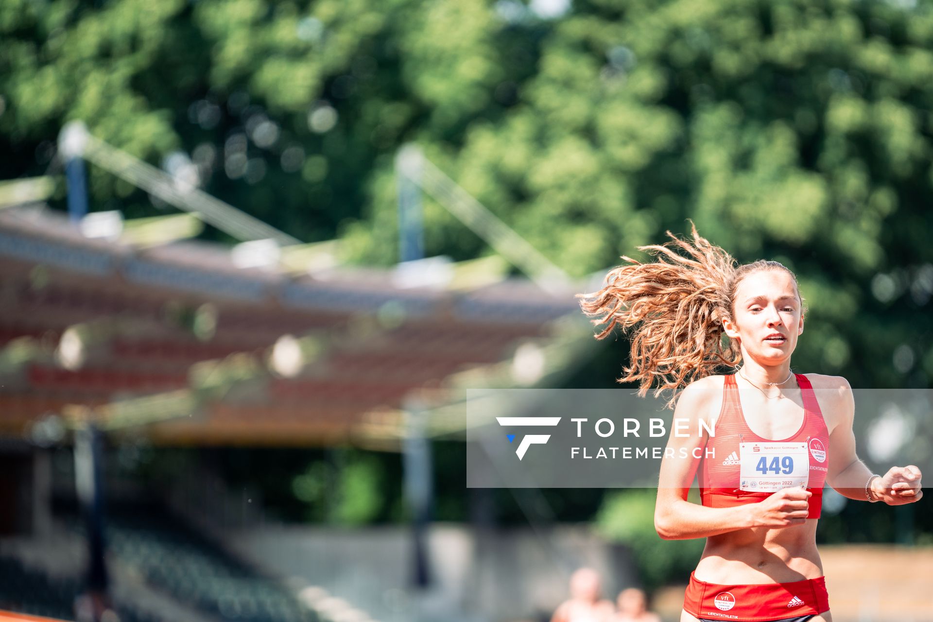 Sarah Fleur Schulze (VfL Eintracht Hannover) am 03.07.2022 waehrend den NLV+BLV Leichtathletik-Landesmeisterschaften im Jahnstadion in Goettingen (Tag 1)